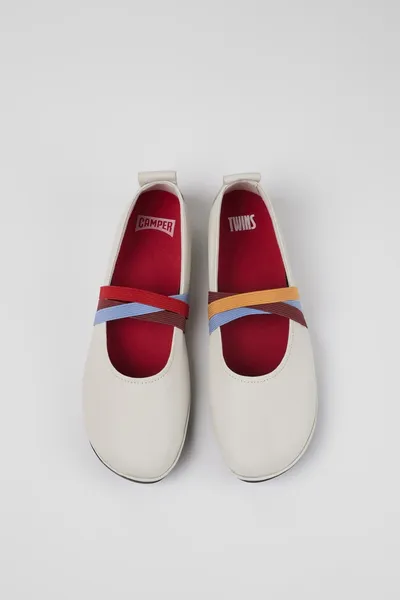 Twins White Ballerinas for Women - Autumn / Winter collection - Image 3